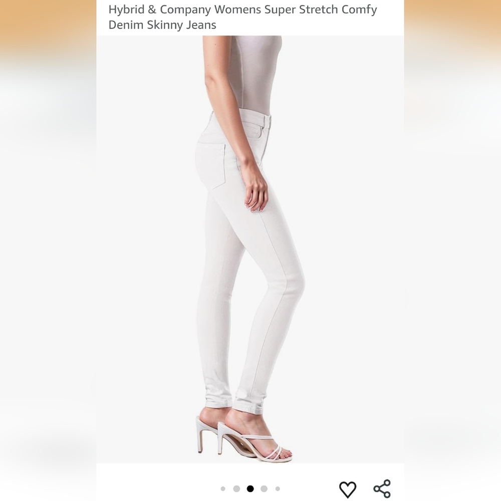 Hybrid & Company Women's Super Stretch White Skinny Jeans